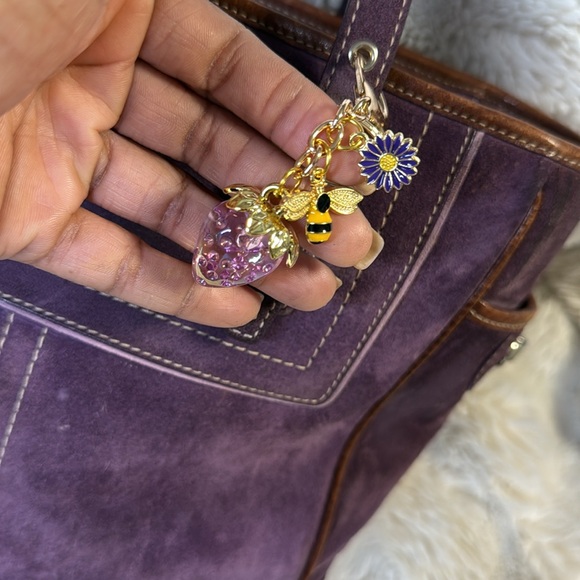 COACH PURPLE SUEDE BAG - Picture 7 of 16
